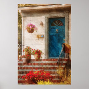 Poster Porte - Porte d'entrée bleue