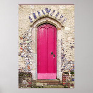 Poster Porte rose ancienne