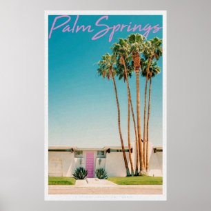 Poster Porte rose Retro Palm Springs