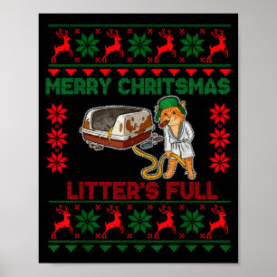 Poster Portées Plein Joyeux Noël Amusing Chat Amateur lai
