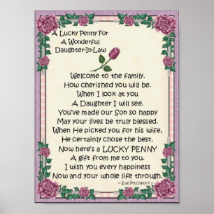 Poster Portefeuille-fille-belle-fille-Lucky Penny-colle