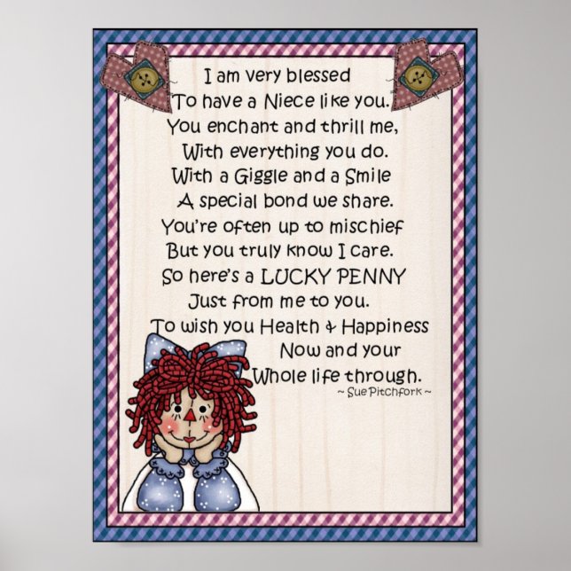 Poster Portefeuille-Nièce-Lucky Penny-Glue Penny sur (Devant)
