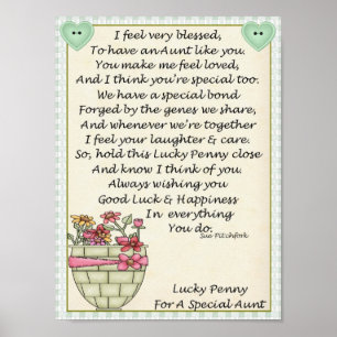 Poster Portefeuille-Tante-Lucky Penny-Juste colle sur pen