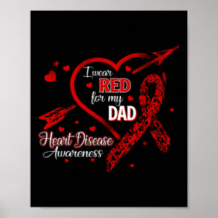 Poster Porter Rouge pour mon père Maladie cardiaque Rouge