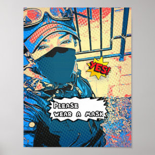 Poster Porter un masque
