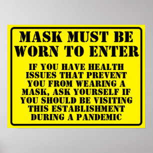 Poster Porter un message de masque