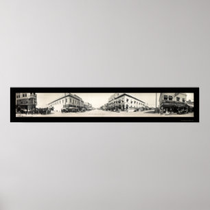 Poster Porterville CA Streets Photo 1914