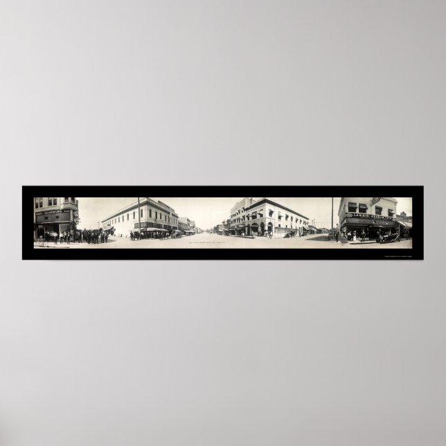 Poster Porterville CA Streets Photo 1914 (Devant)