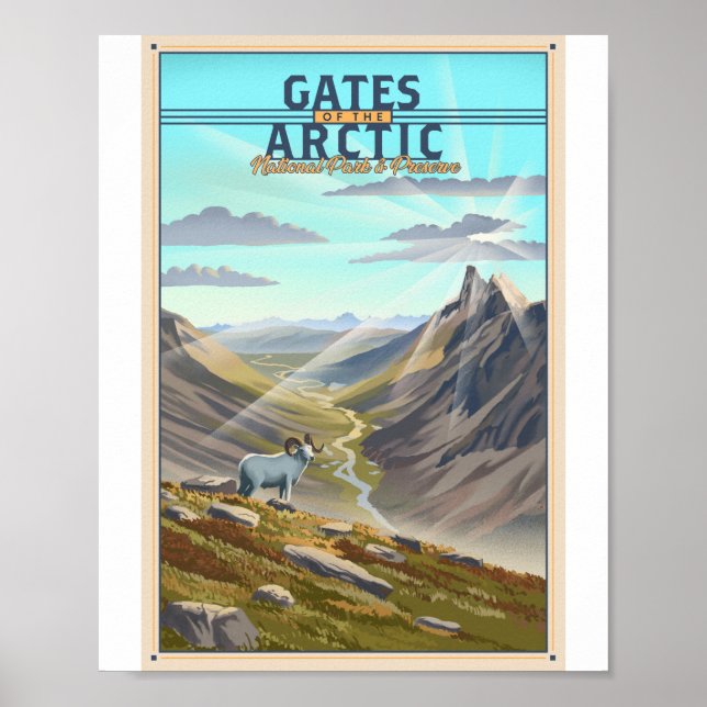Poster Portes du parc national de l'Arctique Litho (Devant)