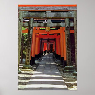 Poster Portes Torii - Kyoto, Japon, Asie