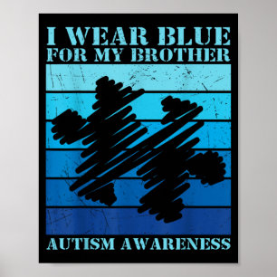 Poster Portez Bleu Pour Les Enfants Autistes Frère Au Sen