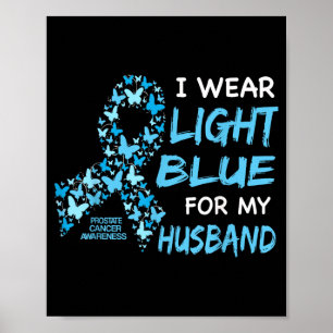 Poster PORTEZ du bleu clair pour mon mari - Cancer de la
