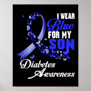Poster Portez du bleu pour mon fils T1d Sensibilisation a