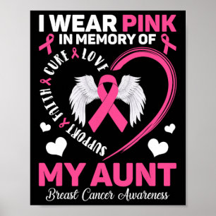 Poster Portez du rose en mémoire de ma tante sensibilisat