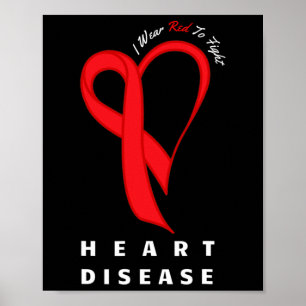 Poster Portez du rouge pour combattre la maladie cardiaqu