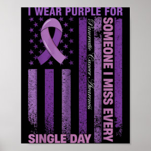 Poster Portez du violet pour la sensibilisation au cancer