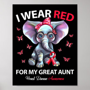 Poster Portez Le Rouge Pour Ma Grande Tante Maladie Cardi