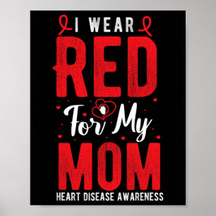 Poster Portez le rouge pour ma mère Maladie cardiaque Sen