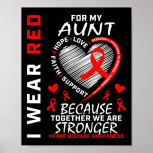 Poster Portez le rouge pour ma tante Maladie cardiaque Se