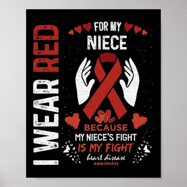 Poster Portez le rouge pour mon combattant nièce Chercheu (Devant)