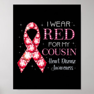 Poster Portez Le Rouge Pour Mon Cousin Maladie Cardiaque 