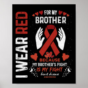 Poster Portez Le Rouge Pour Mon Frère Lutte Maladie Cardi