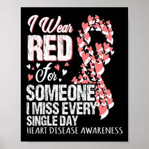 Poster Portez Le Rouge Pour Quelqu'Un Que Je Manque Chaqu