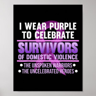 Poster Portez Le Violet Pour Les Survivants Accompagnés D