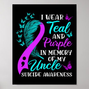Poster Portez Le Violet Turquoise En Mémoire De Mon Oncle