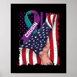 Poster Portez Turquoise Et Violet Pour Mon Cousin Suicide