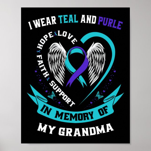 Poster Portez Turquoise Et Violet Pour Mon Grand-Mère Sui (Devant)