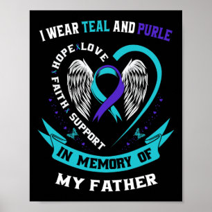 Poster Portez Turquoise Et Violet Pour Mon Père Suicide A