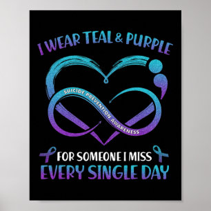 Poster Portez Turquoise Et Violet Pour Quelqu'Un Qui Me M