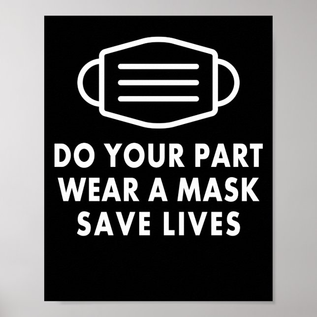 Poster Portez un masque Faites votre part Santé publique  (Devant)