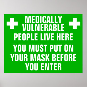 Poster Portez Un Masque Médicalement Vulnérable