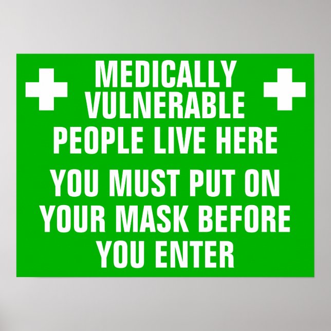 Poster Portez Un Masque Médicalement Vulnérable (Devant)