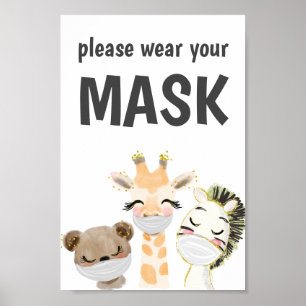 Poster Portez Un Panneau Masque, Un Masque Requis, Des An