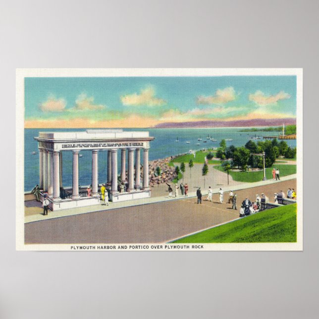 Poster Portico sur Plymouth Rock Vue de Plymouth (Devant)