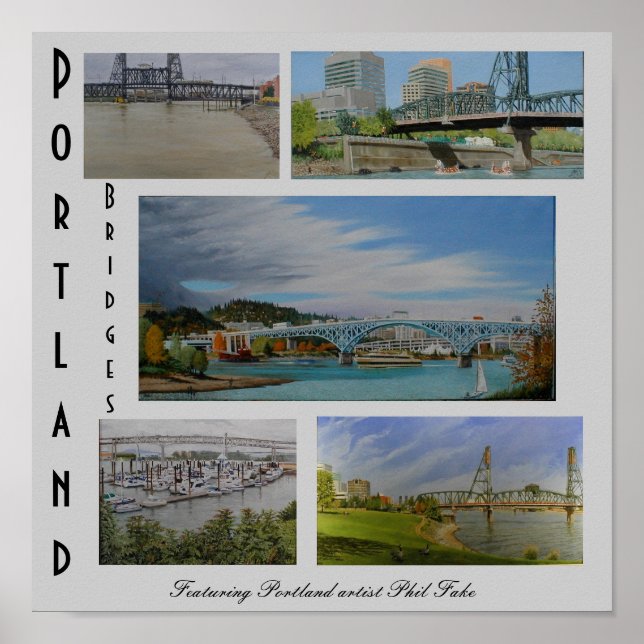 Poster Portland Bridges (Devant)