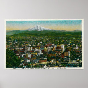 Poster Portland et capot de Mt. dans la distance