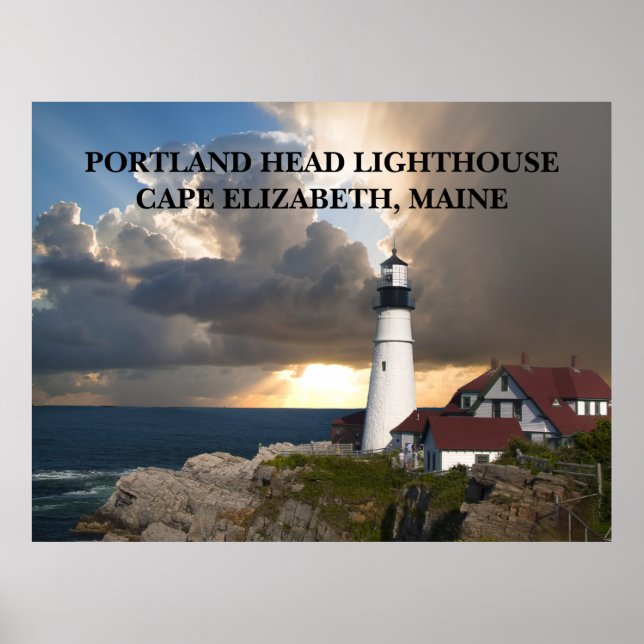 Poster Portland Head Lighthouse Cape Elizabeth Maine (Devant)