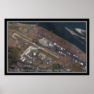 Poster Portland Intl Aéroport Oregon Carte satellite