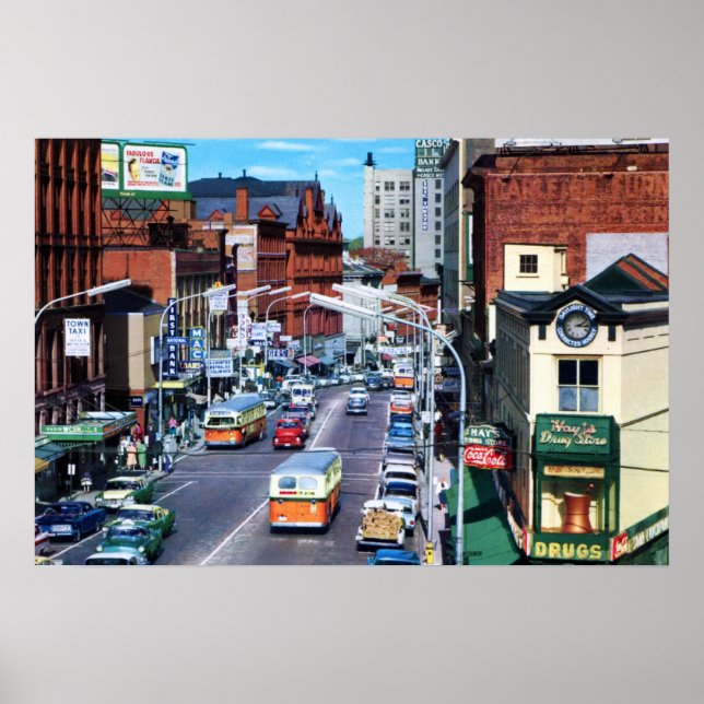 Poster Portland, Maine Congress Street vers 1960 (Devant)