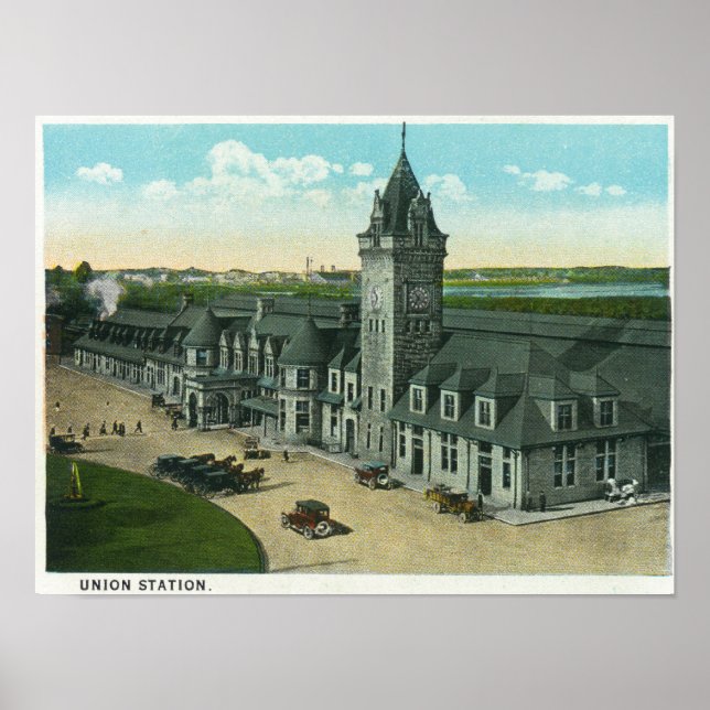 Poster Portland, MaineVue extérieure de la gare Union (Devant)