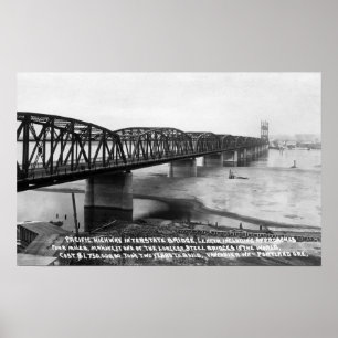 Poster Portland, OR Pacific Highway Interstate Bridge