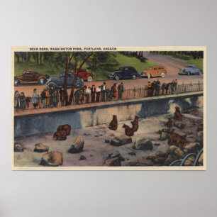 Poster Portland, ORBear Dens à Washington Park