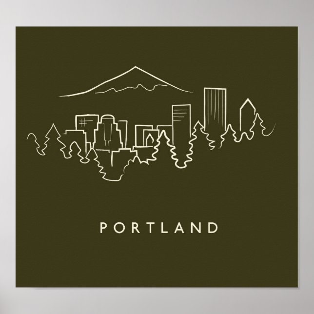 Poster Portland Skyline (Devant)