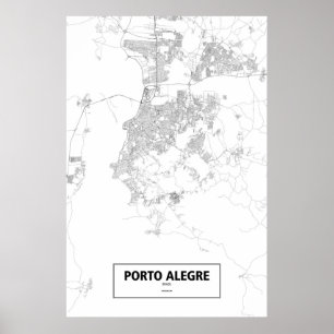Poster Porto Alegre, Brésil (noir sur blanc)
