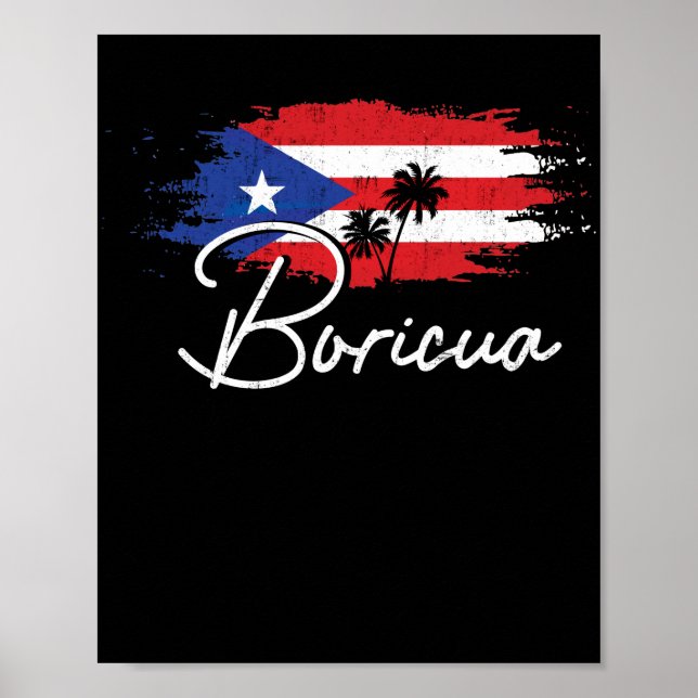 Poster Porto Rico Boricua Portoricaine Flag Pride (Devant)