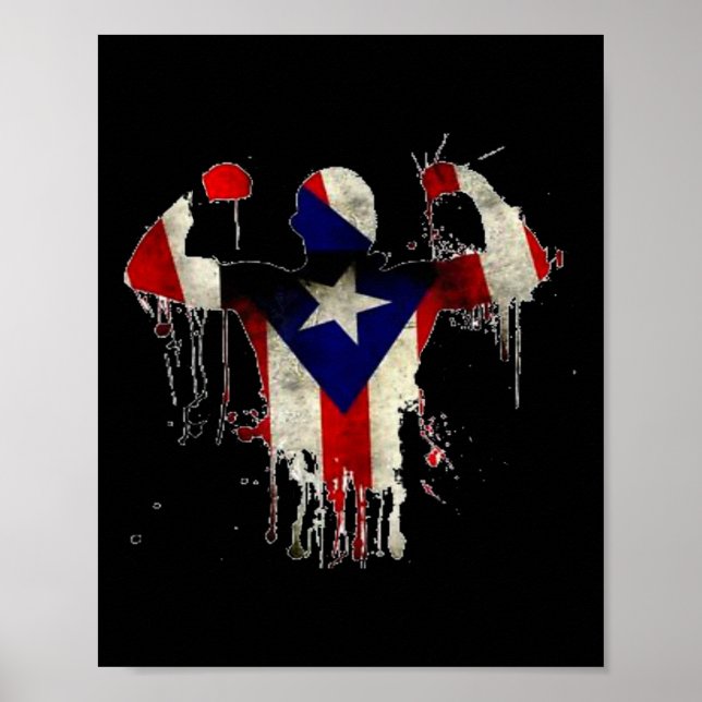 Poster Porto Rico Boxe Gants Boxeo Shirt Ropa Uni (Devant)